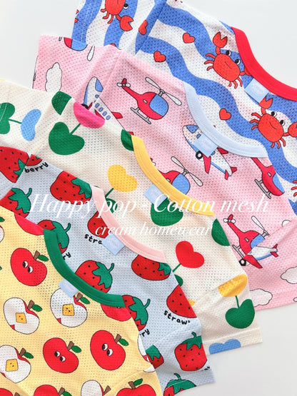Happy Pop Cotton Mesh Home Wear Set