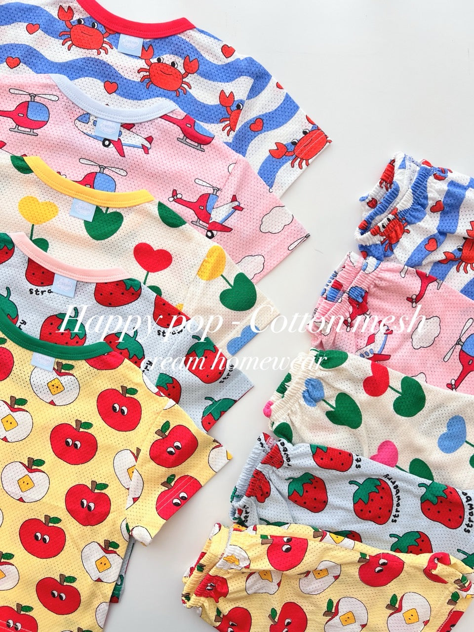 Happy Pop Cotton Mesh Home Wear Set