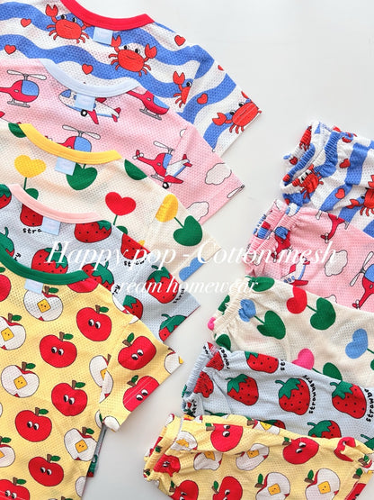 Happy Pop Cotton Mesh Home Wear Set