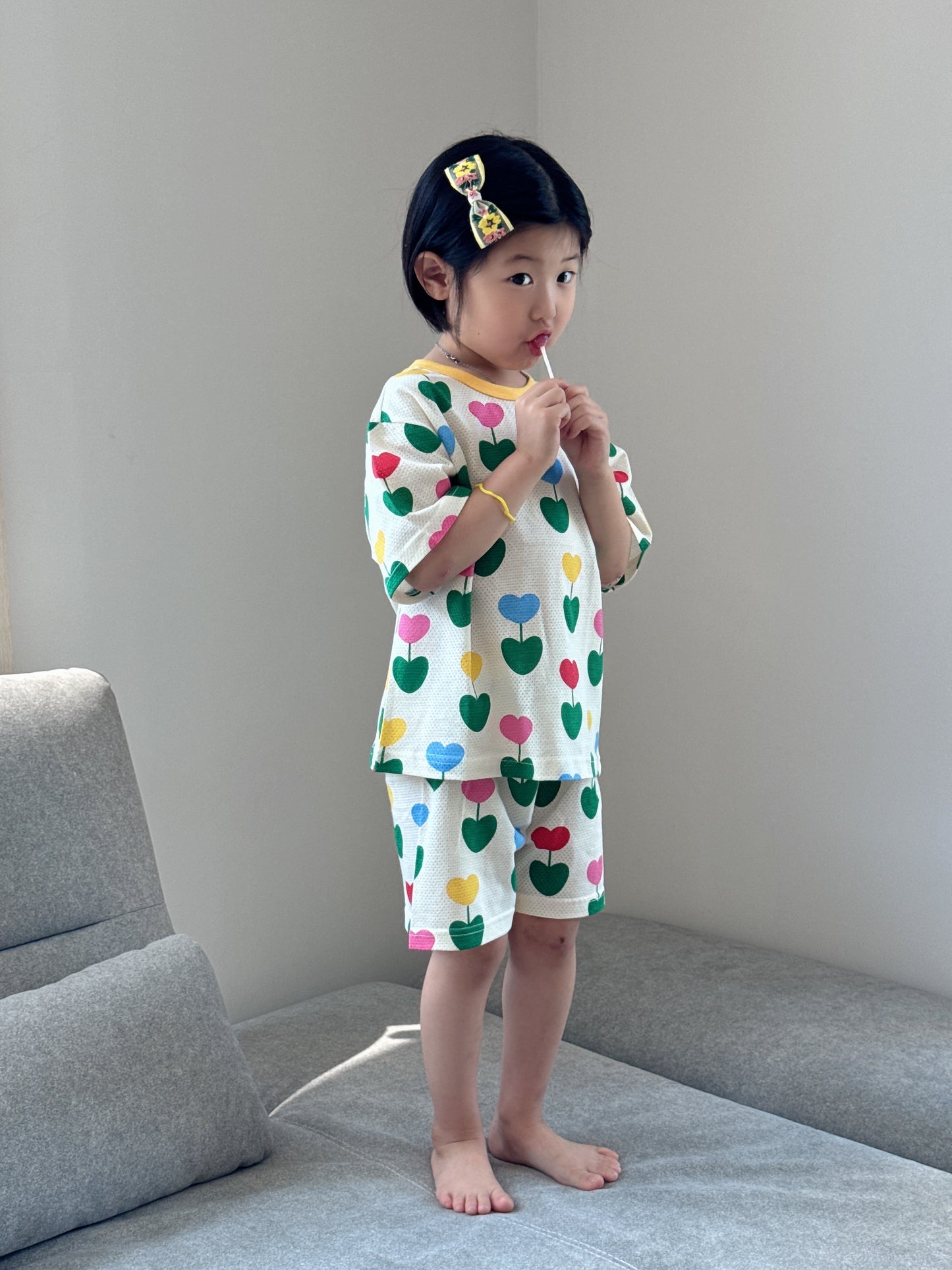Happy Pop Cotton Mesh Home Wear Set