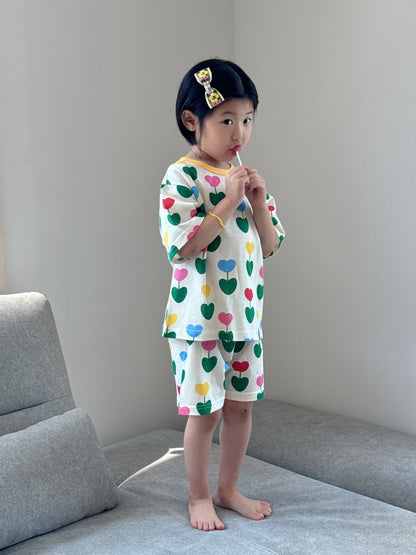 Happy Pop Cotton Mesh Home Wear Set