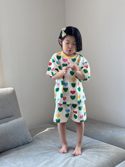 Happy Pop Cotton Mesh Home Wear Set