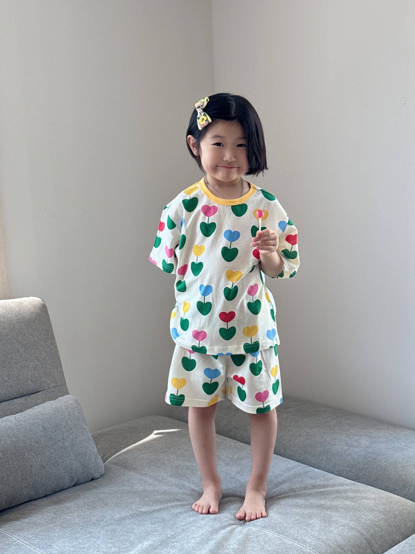 Happy Pop Cotton Mesh Home Wear Set