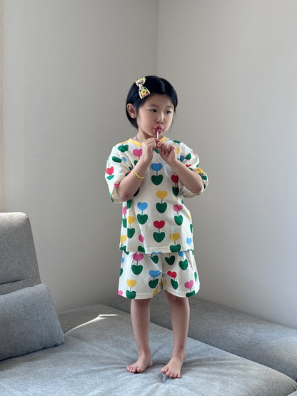 Happy Pop Cotton Mesh Home Wear Set