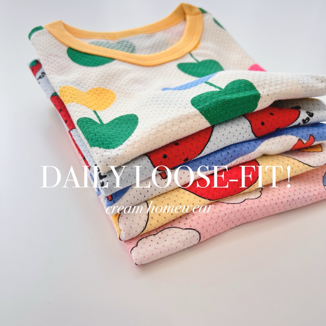 Happy Pop Cotton Mesh Home Wear Set