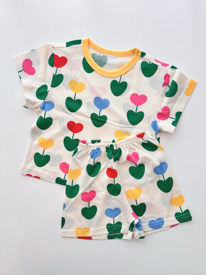 Happy Pop Cotton Mesh Home Wear Set