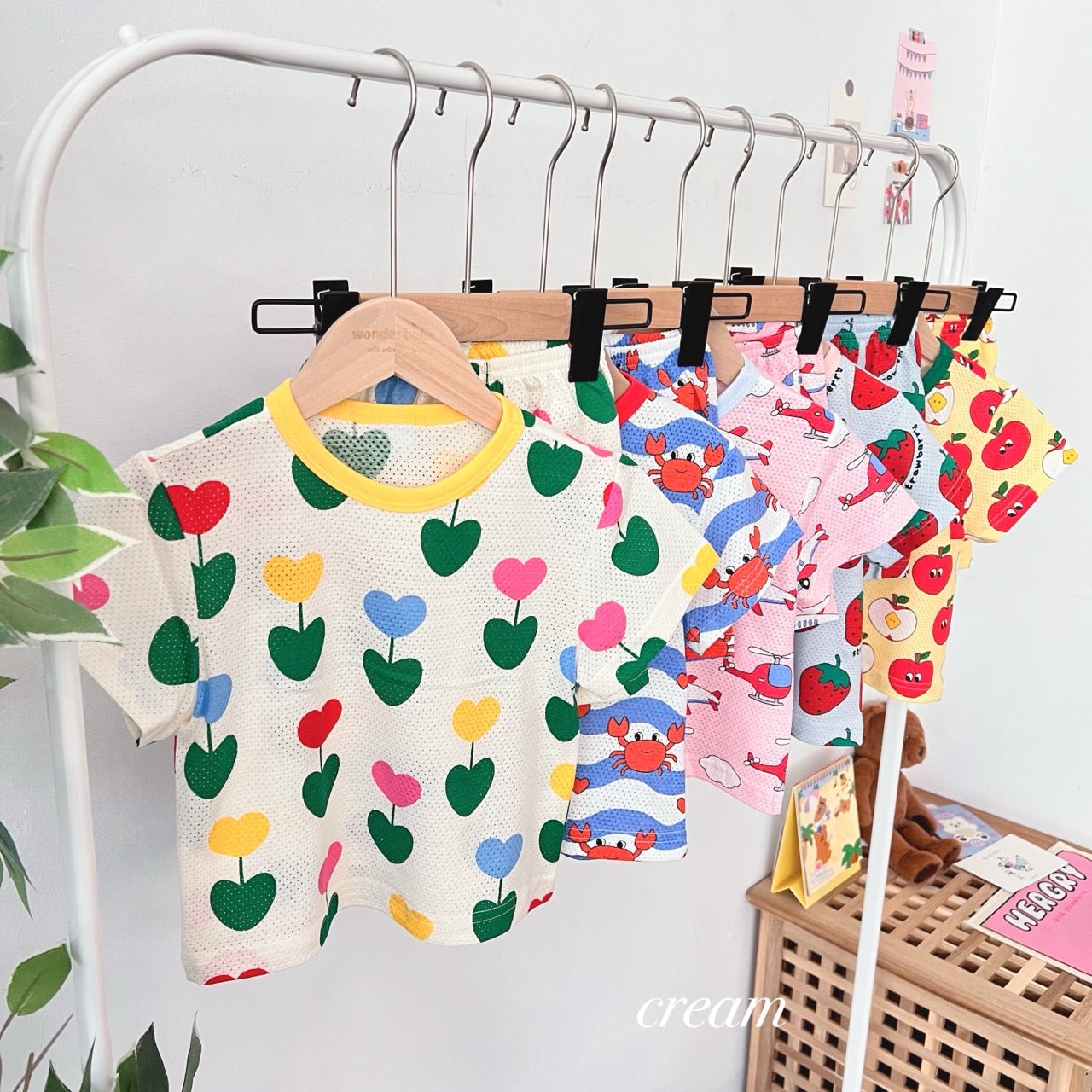 Happy Pop Cotton Mesh Home Wear Set