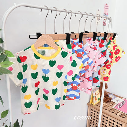 Happy Pop Cotton Mesh Home Wear Set