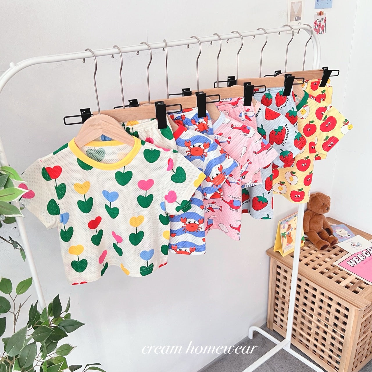Happy Pop Cotton Mesh Home Wear Set