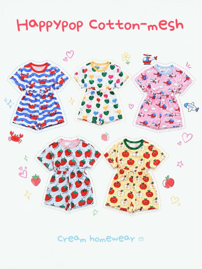 Happy Pop Cotton Mesh Home Wear Set
