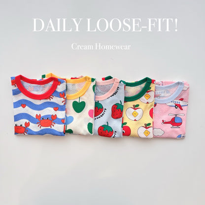 Happy Pop Cotton Mesh Home Wear Set