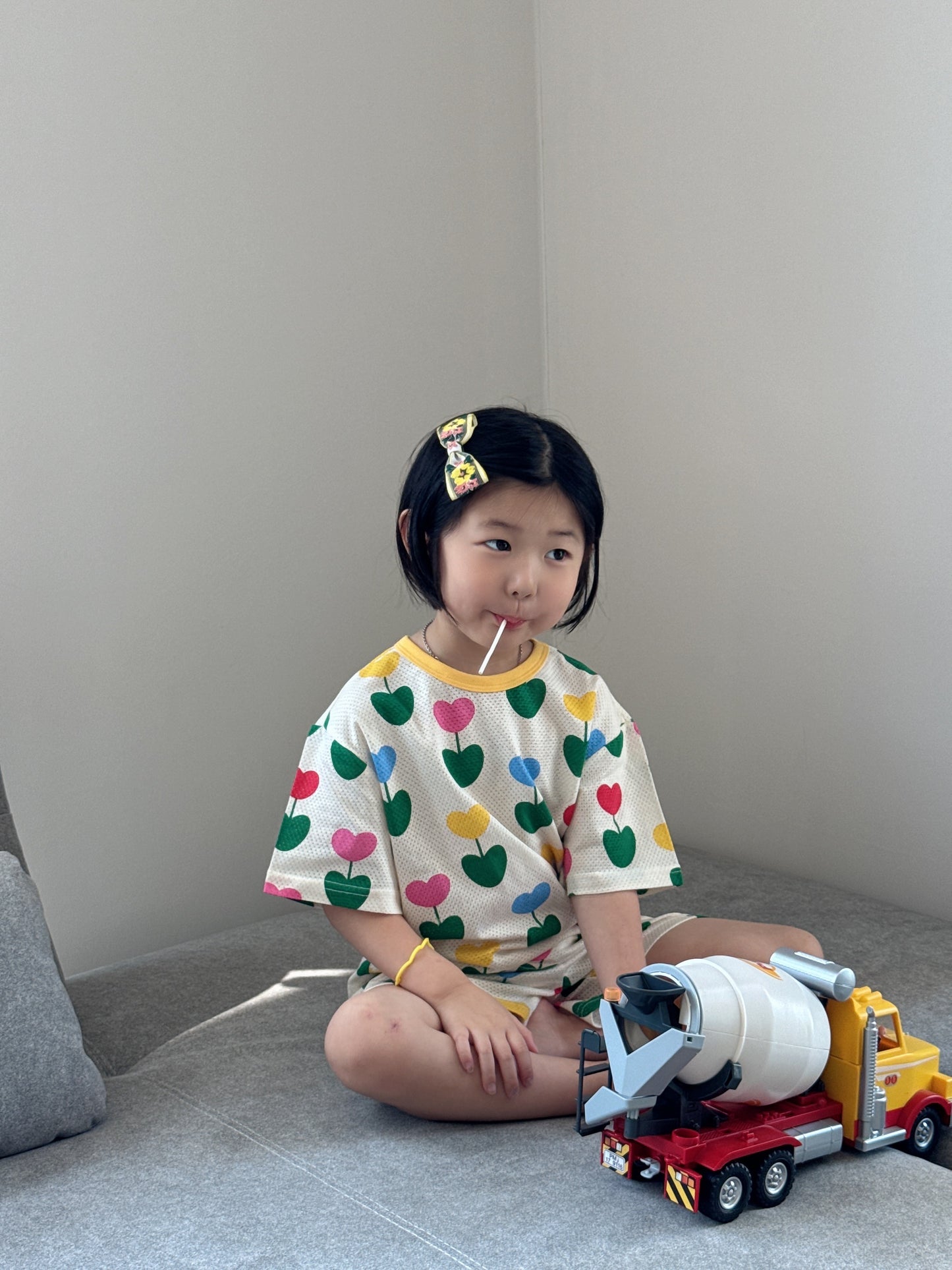 Happy Pop Cotton Mesh Home Wear Set