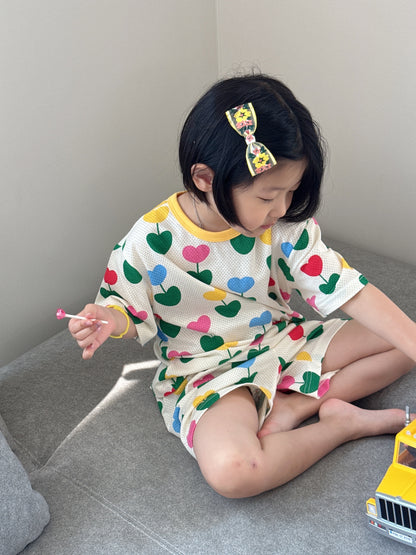 Happy Pop Cotton Mesh Home Wear Set