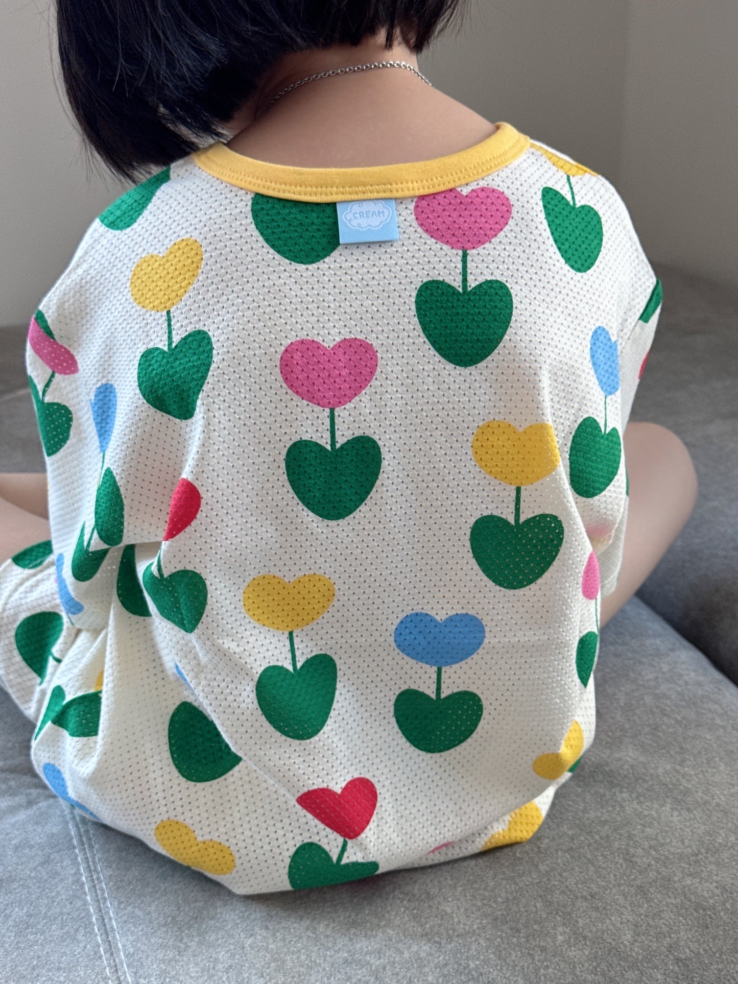 Happy Pop Cotton Mesh Home Wear Set