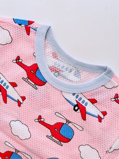 Happy Pop Cotton Mesh Home Wear Set