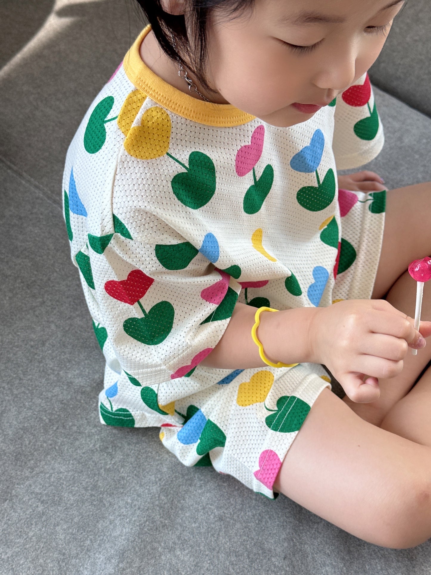Happy Pop Cotton Mesh Home Wear Set