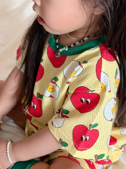 Happy Pop Cotton Mesh Home Wear Set
