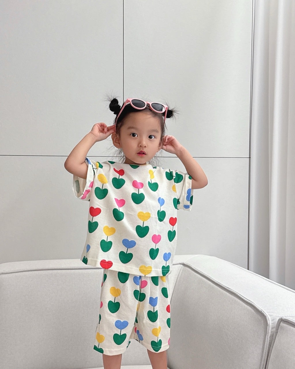 Happy Pop Cotton Mesh Home Wear Set