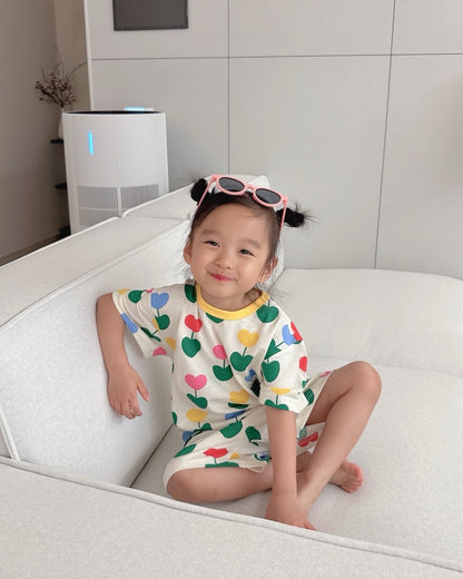 Happy Pop Cotton Mesh Home Wear Set