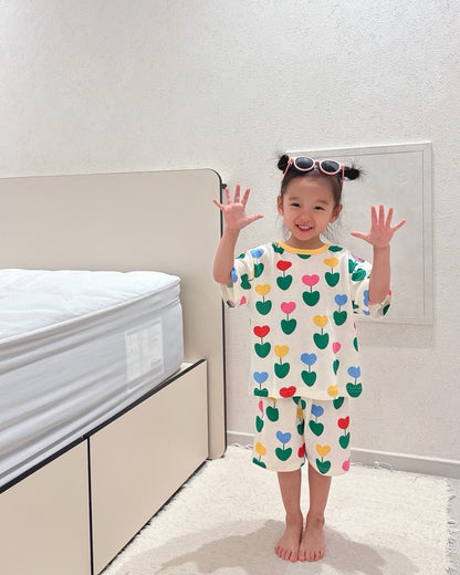 Happy Pop Cotton Mesh Home Wear Set