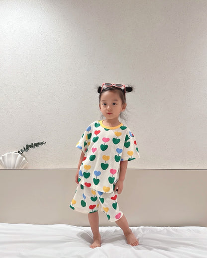 Happy Pop Cotton Mesh Home Wear Set