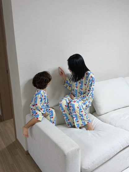 Bamboo Ribbed Loose-Fit Home Wear Set (Mom Couple)
