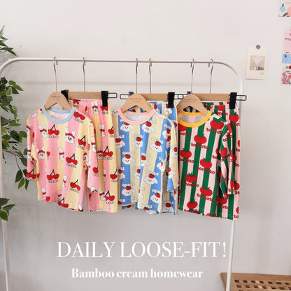 Bamboo Ribbed Loose-Fit Home Wear Set (Mom Couple)