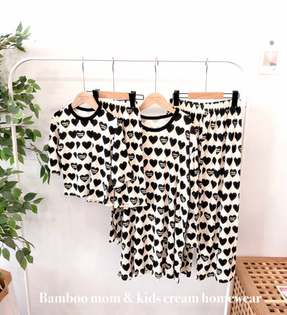 Bamboo Ribbed Loose-Fit Home Wear Set (Mom Couple)