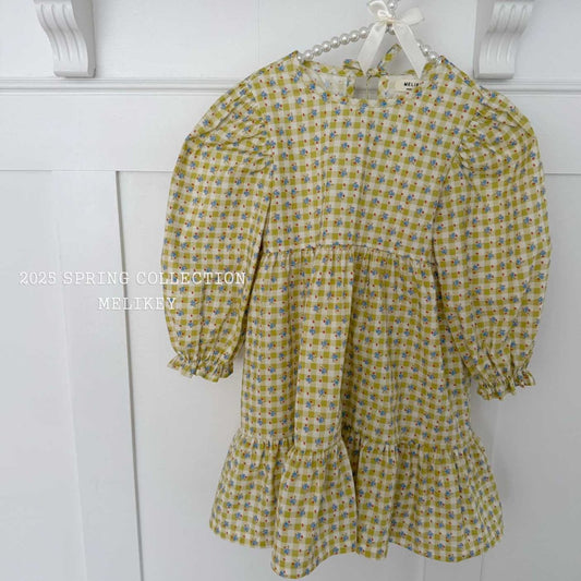 Check Floral Dress [S(2-3yr)]