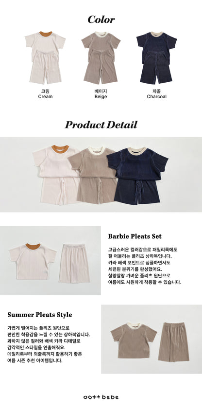 [PRE-ORDER] Barbie Pleats Top Bottom Set (Mom Couple)