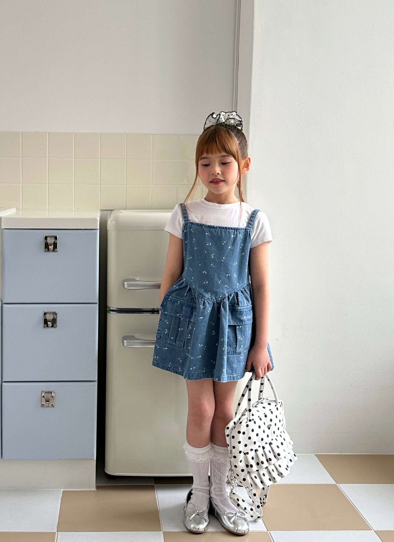 [PRE-ORDER] Denim Floral Big Pocket Dress