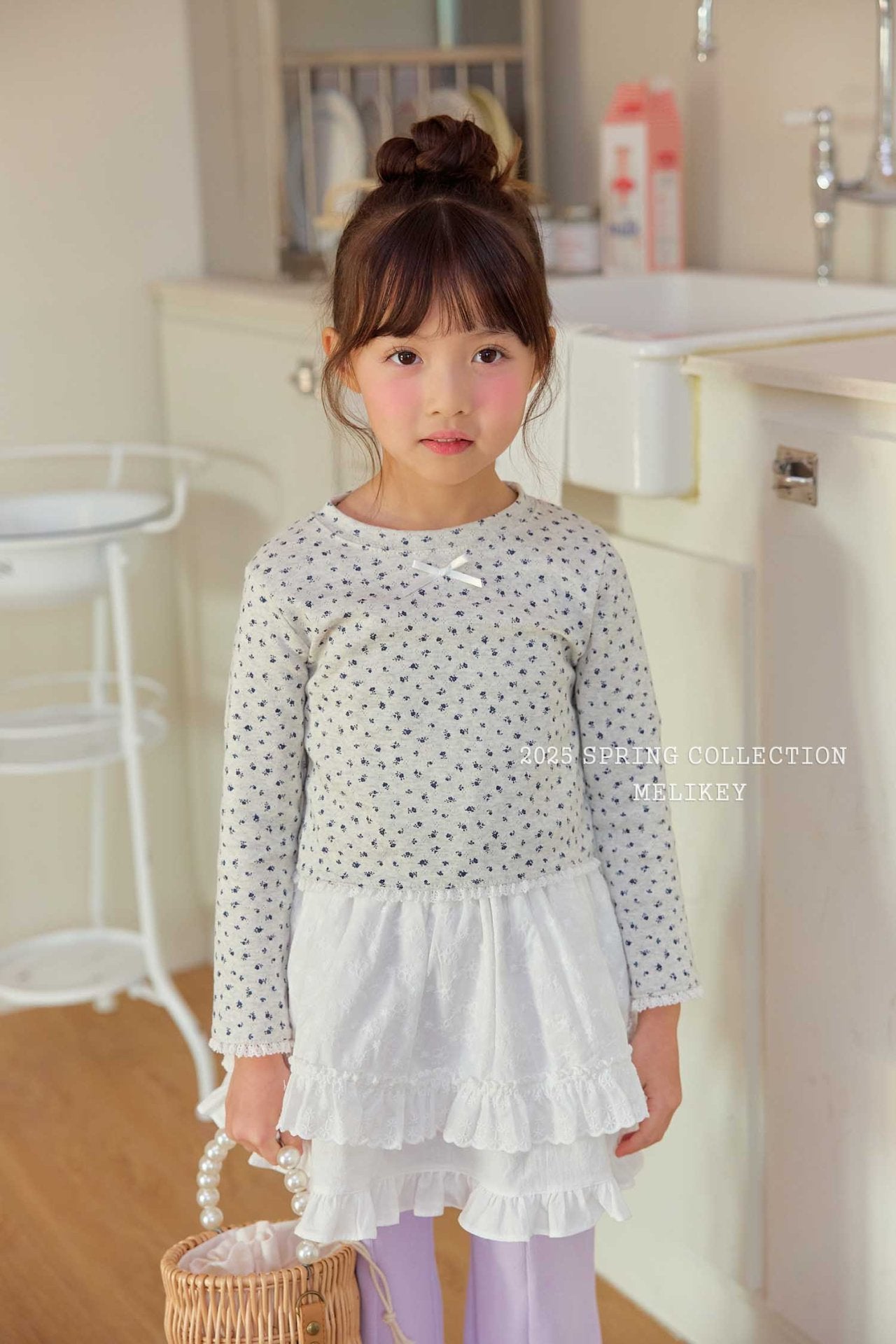 Rose Crop T-Shirts [Oatmeal/L(4-5yr)]