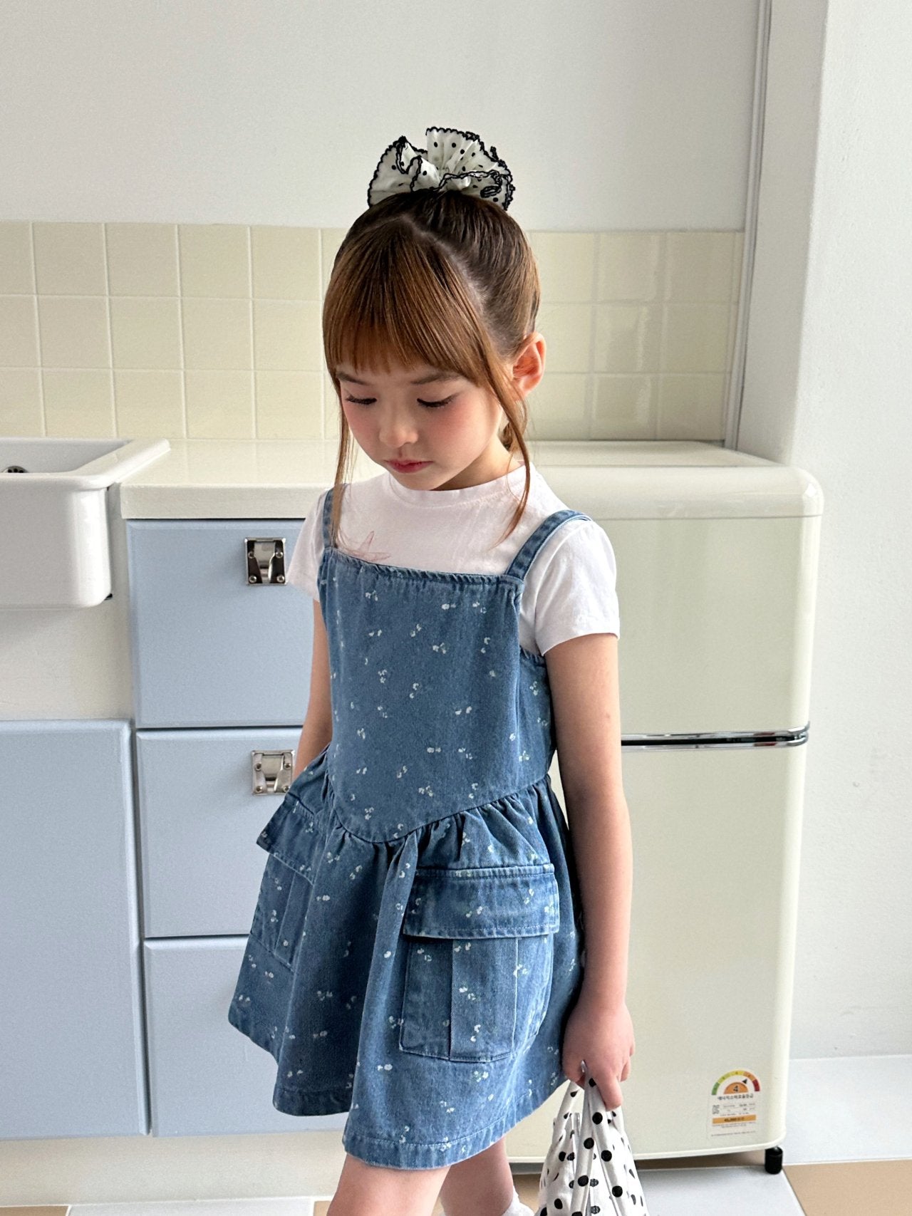 [PRE-ORDER] Denim Floral Big Pocket Dress