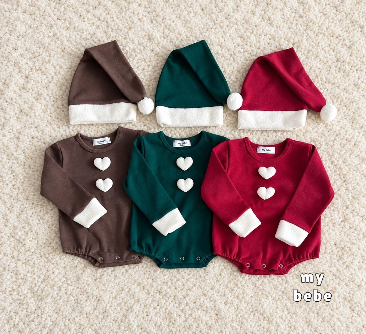 [PRE-ORDER] Christmas Body Suit + Bonnet Set