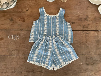 [PRE-ORDER] Perline Blue Top Bottom Set