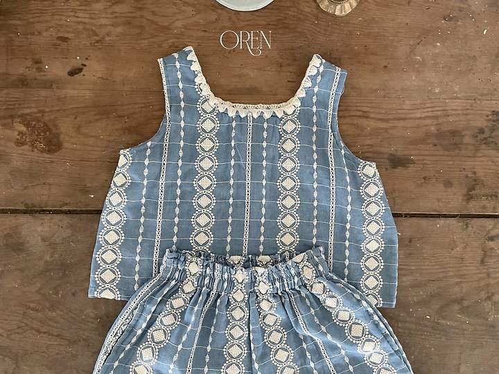 [PRE-ORDER] Perline Blue Top Bottom Set