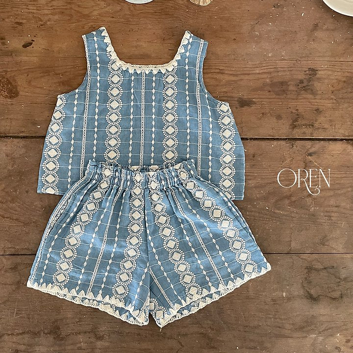 [PRE-ORDER] Perline Blue Top Bottom Set