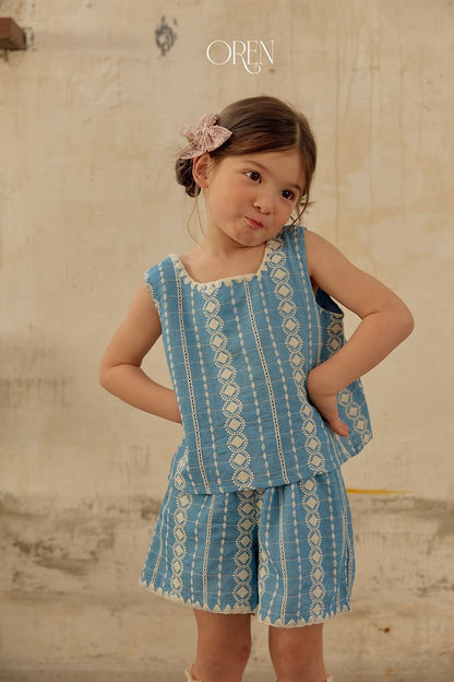 [PRE-ORDER] Perline Blue Top Bottom Set