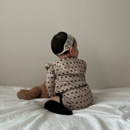 [PRE-ORDER] Ribbon Baby Cardigan Bloomer Set