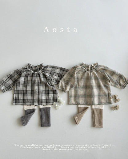 Lecheck Blouse [Black Check/XL(3-4yr)]