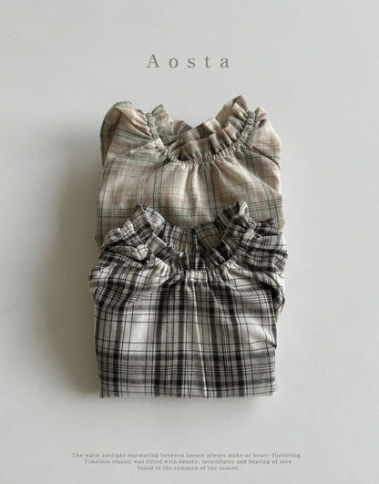Lecheck Blouse [Black Check/XL(3-4yr)]