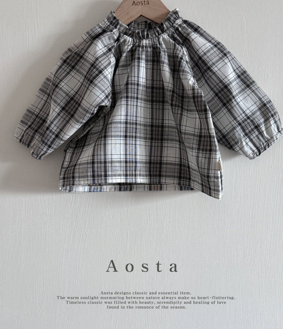 Lecheck Blouse [Black Check/XL(3-4yr)]