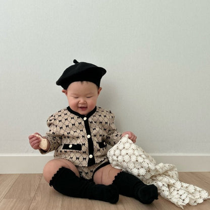 [PRE-ORDER] Ribbon Baby Cardigan Bloomer Set