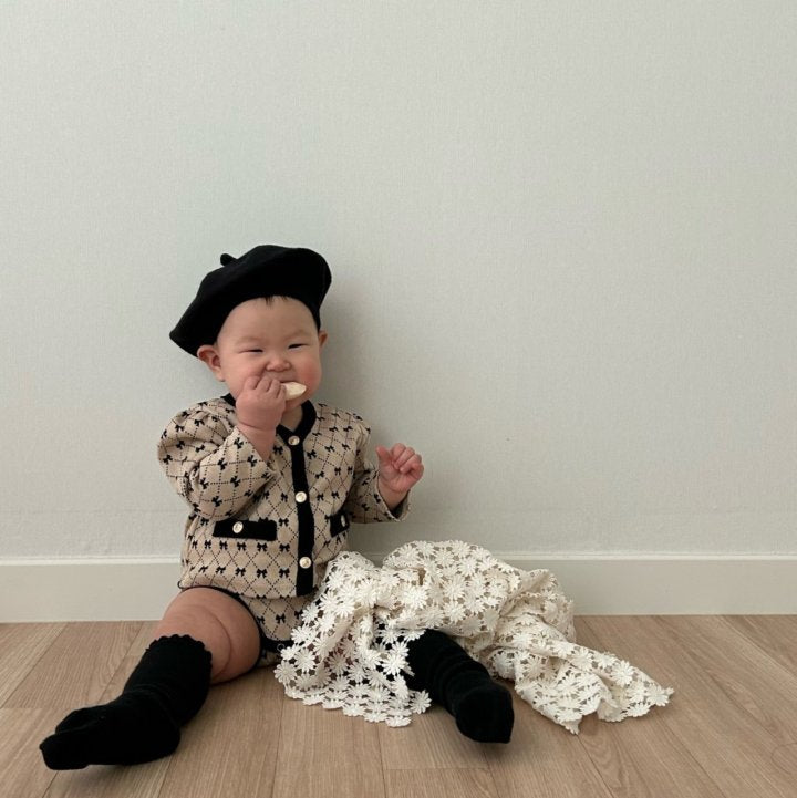 [PRE-ORDER] Ribbon Baby Cardigan Bloomer Set