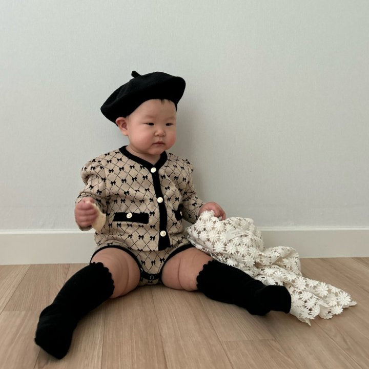 [PRE-ORDER] Ribbon Baby Cardigan Bloomer Set