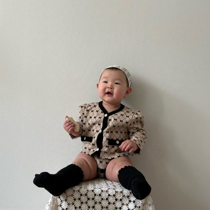 [PRE-ORDER] Ribbon Baby Cardigan Bloomer Set