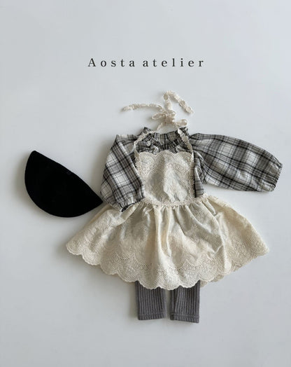 Lecheck Blouse [Black Check/XL(3-4yr)]