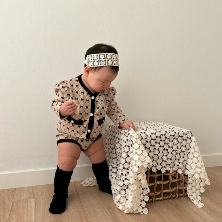 [PRE-ORDER] Ribbon Baby Cardigan Bloomer Set