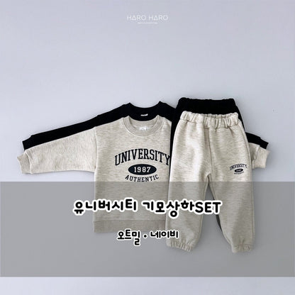 University Top Bottom Set [Oatmeal/S(2-3yr)]