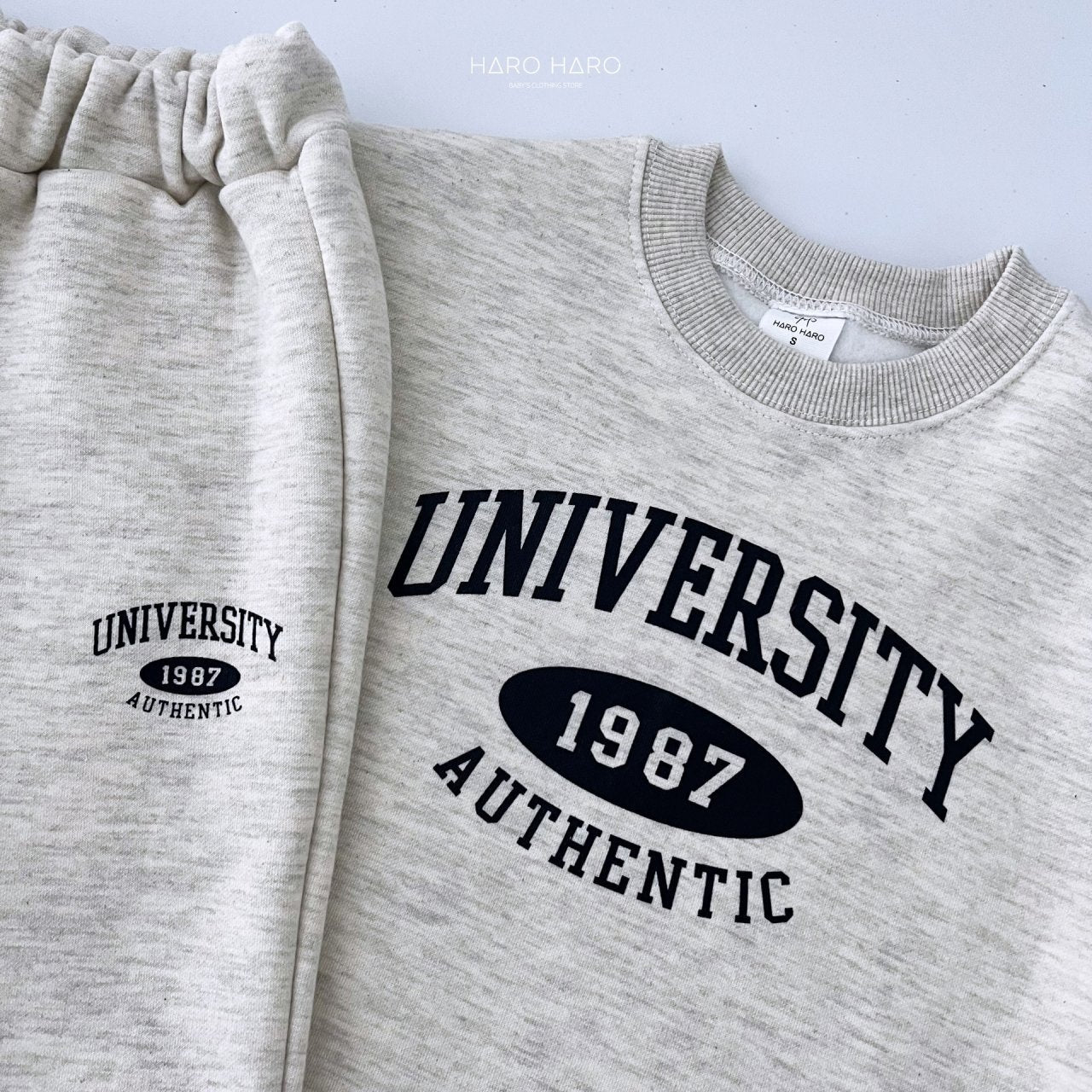 University Top Bottom Set [Oatmeal/S(2-3yr)]